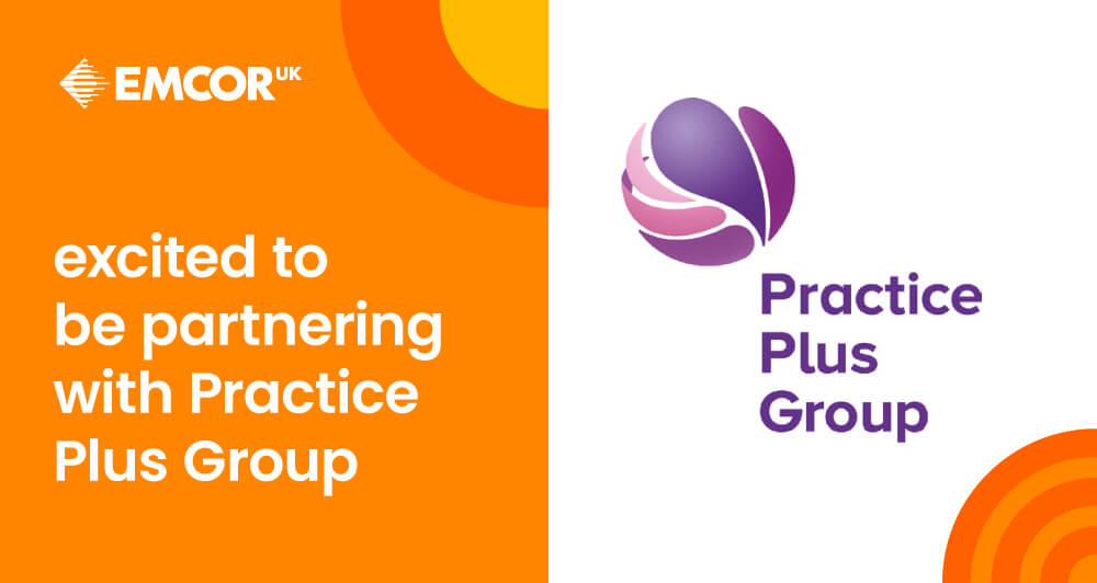 Announcement of the Practice Plus Group partnership showing both EMCO RUK and Practice Plus Group logos.