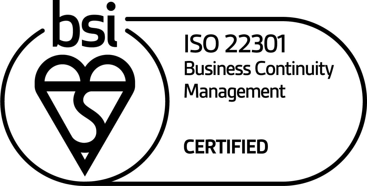 ISO 22301 business continuity management logo