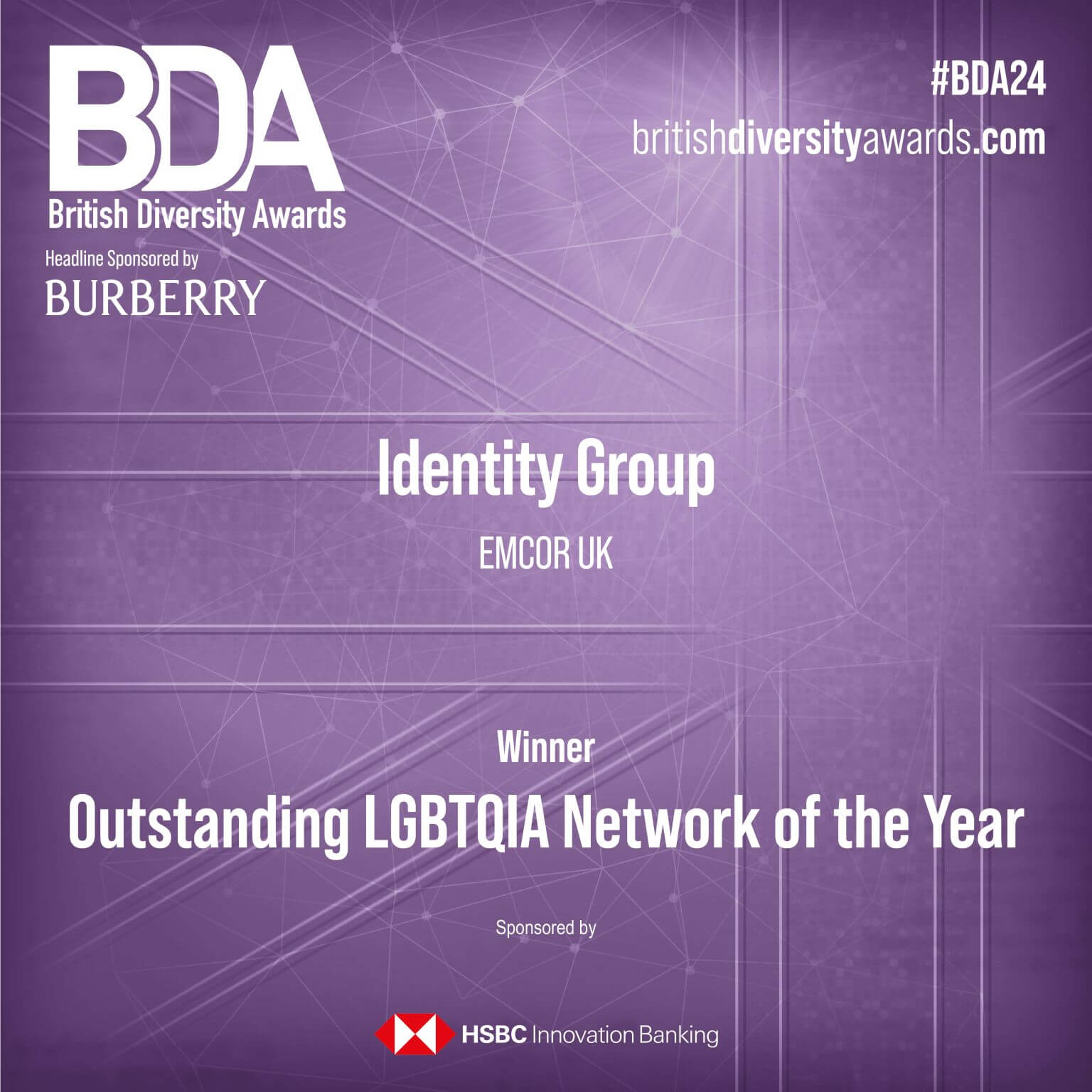 British Diversity Awards Outstanding LGBTQIA Network of the Year logo