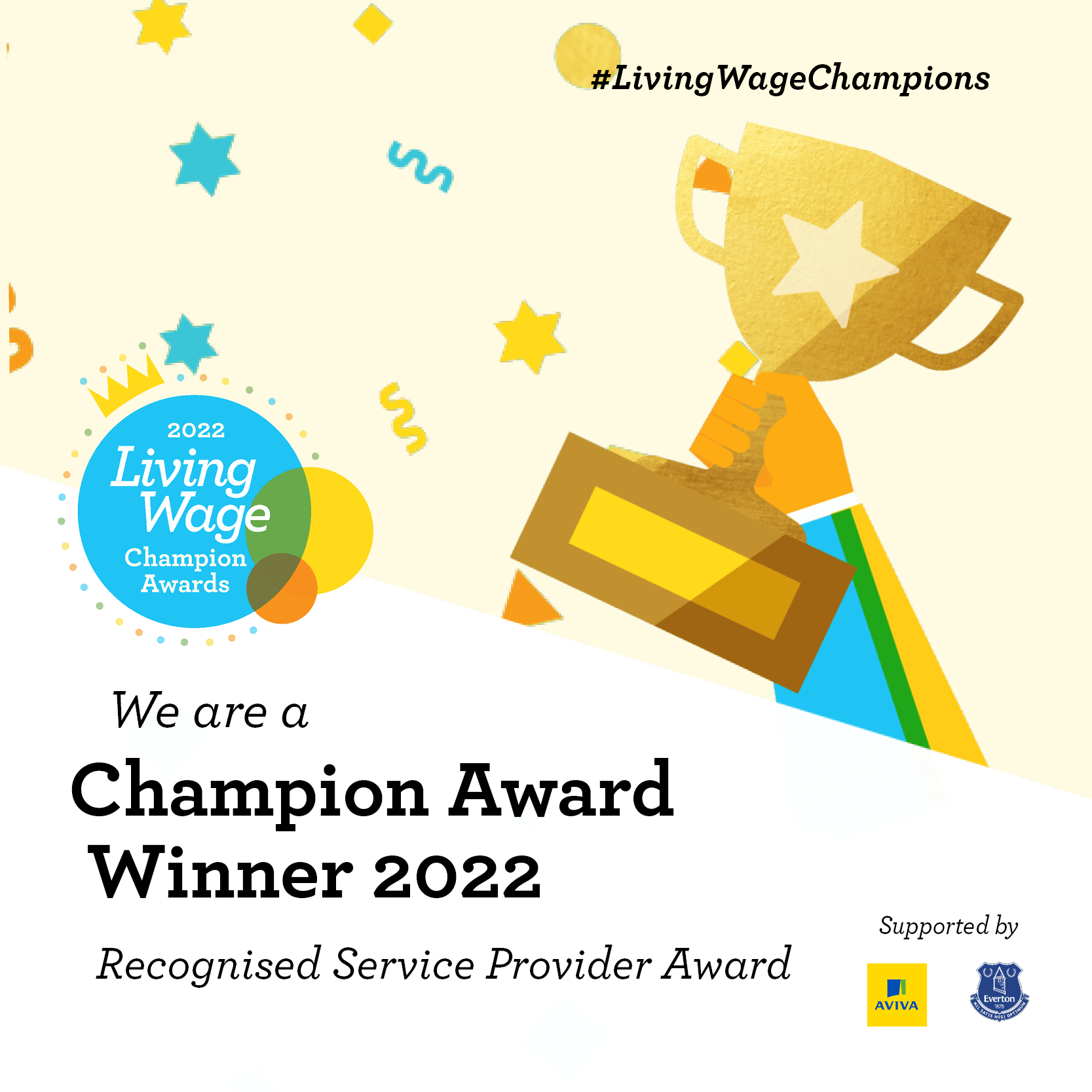 We are a champion award winner 2022 by the living wage foundation 